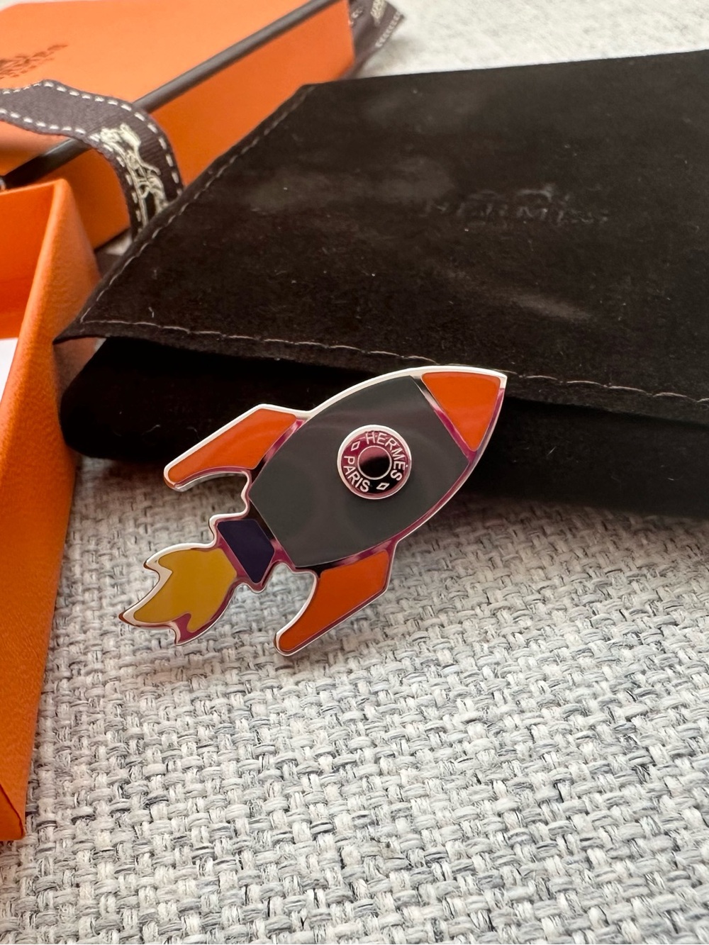 Hermes Space H badge Rocket Pin